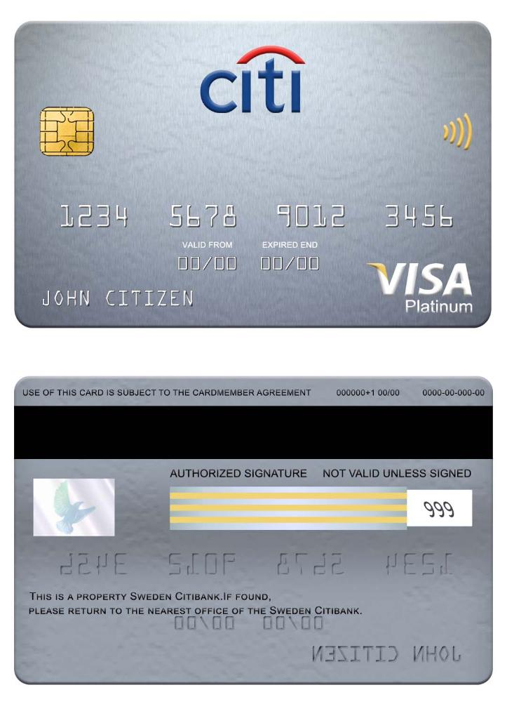 Sweden Citibank visa platinum card